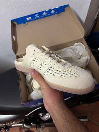 Adidas Samba Mule Tejido Beige Blanco