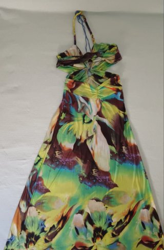 Vestido largo estampado fiesta