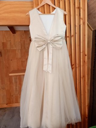 Vestido blanco perlas largo