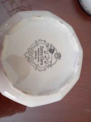Azucarero de porcelana con flores