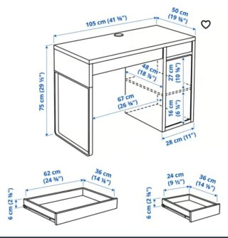 Dos escritorios de Ikea modelo Mickie Blanco