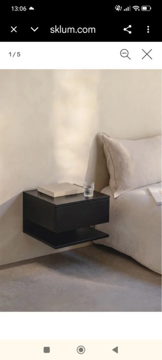 Mesita de noche flotante Sklum madera