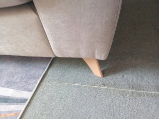 Sofá chaislongue beige y gris
