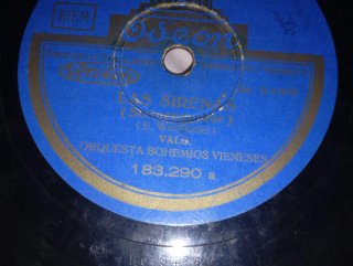 Disco Pizarra 78 RPM Valses 1931