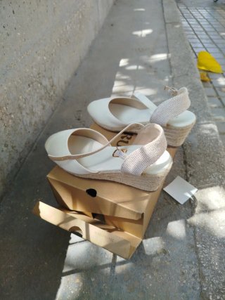 Sandalias cuña blancas talla 37