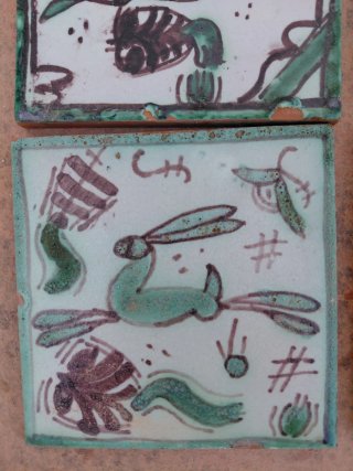 Azulejos tradicionales liebres y conejos
