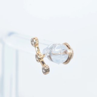 Pendientes barra y cinconitas oro 18k