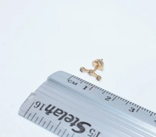 Pendientes barra y cinconitas oro 18k