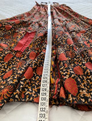 Abito lungo boho chic arancione e nero
