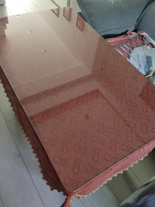 Mesa camilla 120x70 con tapete y cristal