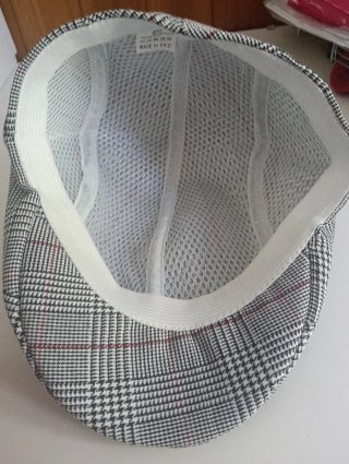 Gorra campera de cuadros gris hombre