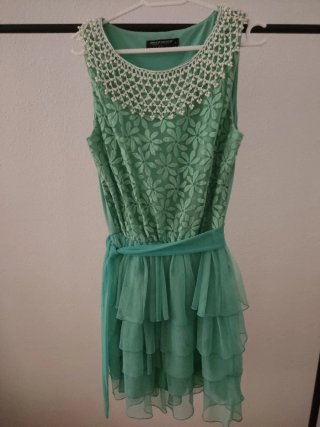 Vestido aguamarina fiesta.Talla L