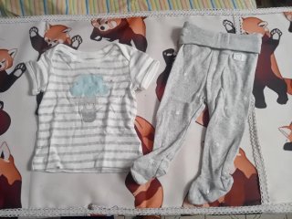 Set notte bambino primavera/estate 5pz 2-4M