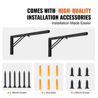 Soporte para estante plegable, 24” L 2 Pcs , Estan