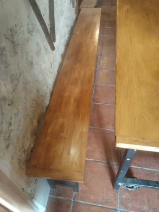 Mesa merendero madera y metal