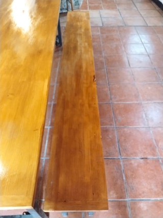 Mesa merendero madera y metal