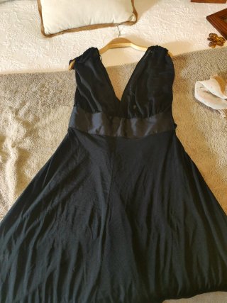Vestido largo Zara gasa negro talla única