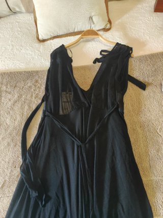Vestido largo Zara gasa negro talla única