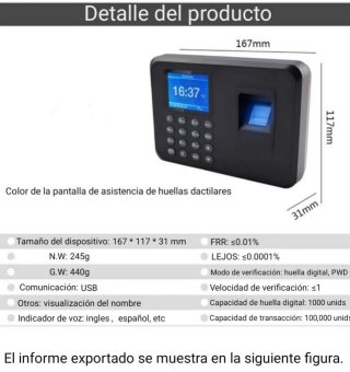 Máquina Fichar Huella Dactilar Biométric o pin