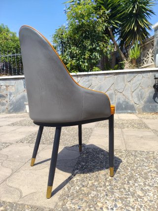 Silla Comedor Moderna Naranja y Gris