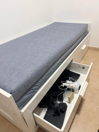 Cama nido blanca con cajones
