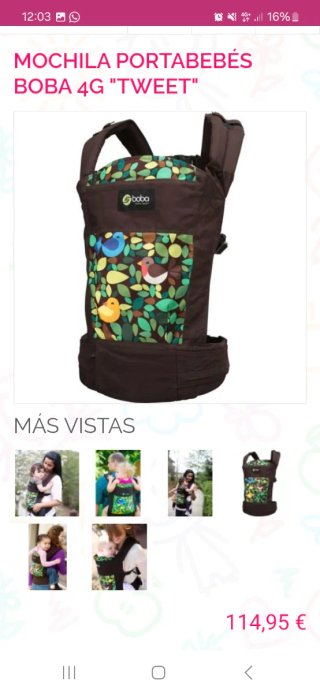 Mochila Portabebés Boba 4G Marrón