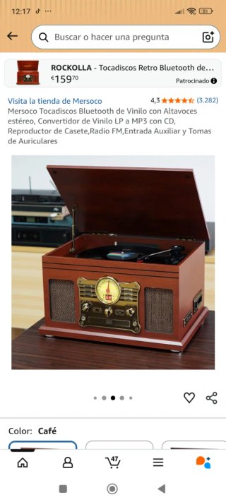 Tocadiscos Vinilo Bluetooth CD USB Cassette