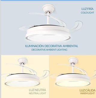 Ventilador Techo Mimotec Blanco 70W con Lámpara