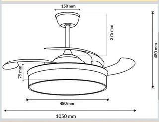 Ventilador Techo Mimotec Blanco 70W con Lámpara
