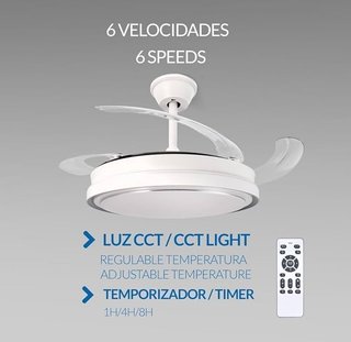 Ventilador Techo Mimotec Blanco 70W con Lámpara