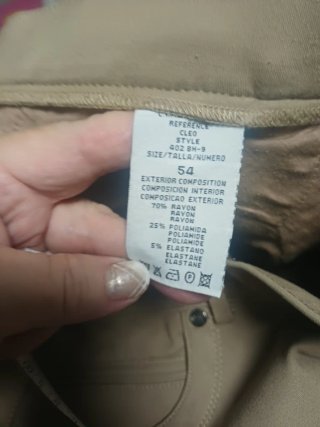Pantalón señora invierno beige talla 54