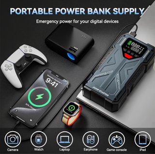 Arrancador Coche 16800mAh 6000A + Inflador