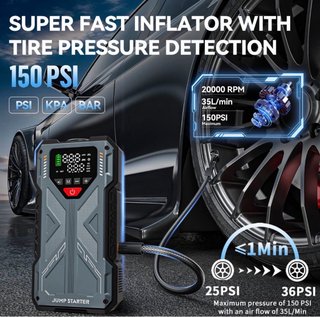 Arrancador Coche 16800mAh 6000A + Inflador