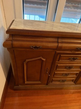 Recibidor madera maciza mármol