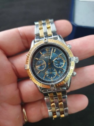 Reloj Breitling Cronógrafo Oro y Acero Azul