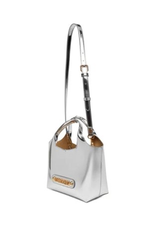Borsa Moschino effetto specchio argento