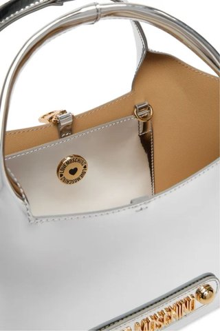 Borsa Moschino effetto specchio argento
