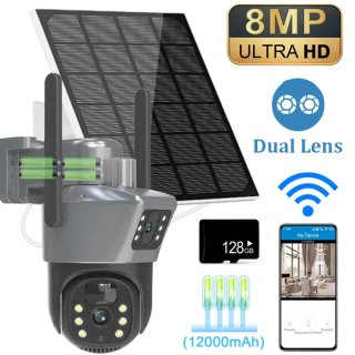 Cámara de vigilancia inteligente con placa solar