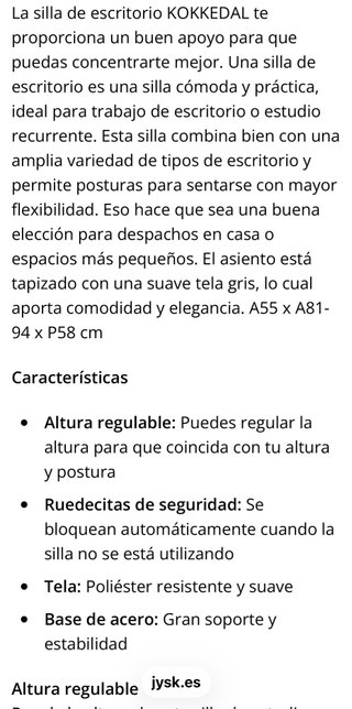 Silla de oficina gris y blanca