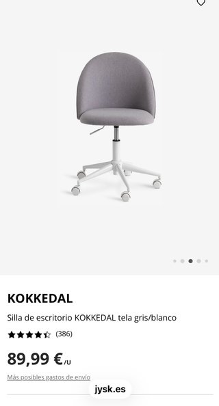 Silla de oficina gris y blanca