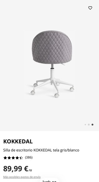 Silla de oficina gris y blanca