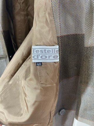 Blazer donna in lana con fantasia a quadri