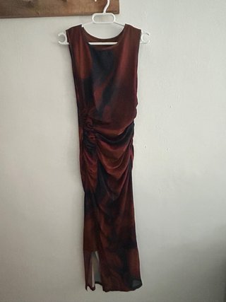 Vestido Rafferiza Malla Marrón Azul Oscuro