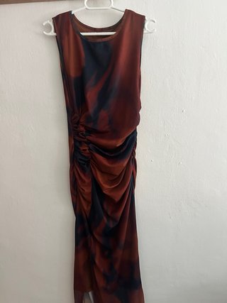 Vestido Rafferiza Malla Marrón Azul Oscuro