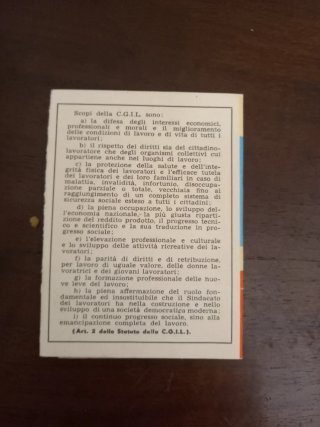 Tessera CGIL 1944-1964