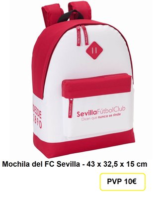 Mochila FC Sevilla 43 cm Roja y Blanca