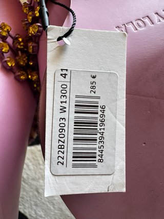 Mules Bimba y Lola Piel Rosa Cristales Dorados