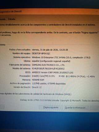 Portátil Samsung R540 Negro/Plateado en buen estad