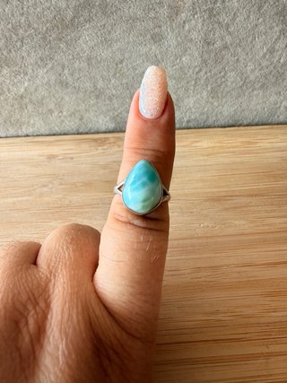 Anillo Plata Ley 925 Turquesa Gota