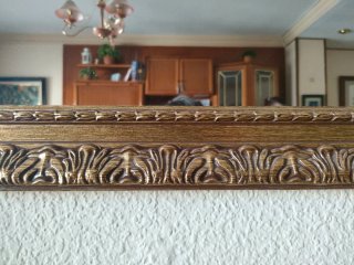Espejo grande clásico marco dorado (130x89x4 cm)